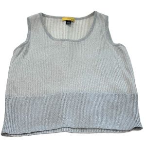 ST. JOHN SoCa yellow label | sleeveless shimmery blouse
